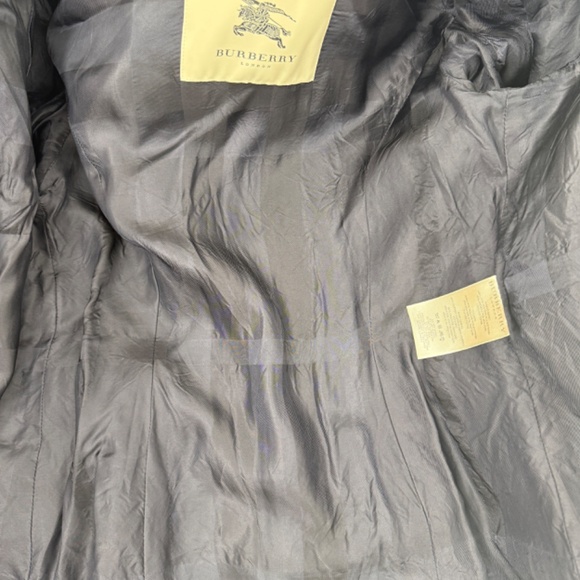 Authentic Burberry London Navy Blue Collared Quilted Jacket 42 8 - Picture 4 of 9